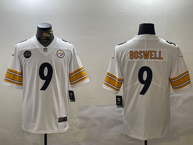 Men Pittsburgh Steelers 9 Boswell White 2024 Nike Limited NFL Jersey style 3